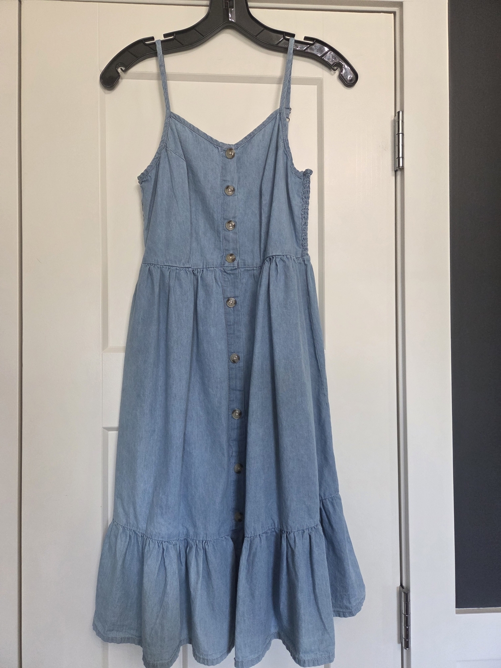 Japna Light Blue Denim Button-Front Sundress